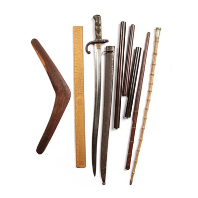 Lot 238 - Group of pieces including a bayonet, various...