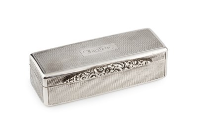 Lot 534 - A George III silver rectangular snuff box,...