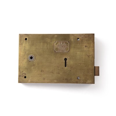 Lot 241 - Hobbs and Co brass lever lock 25.5cm x 17cm...