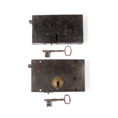 Lot 245 - Two iron and brass locks 19th Century, largest...