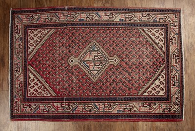 Lot 71A - Iranian rug blush ground and with a geometric...