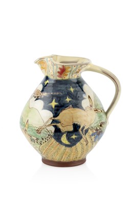 Lot 402 - Maureen Minchin (b.1954) Jug slip glazed...