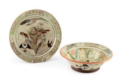 Lot 399 - Maureen Minchin (b.1954) Plate and a bowl slip...