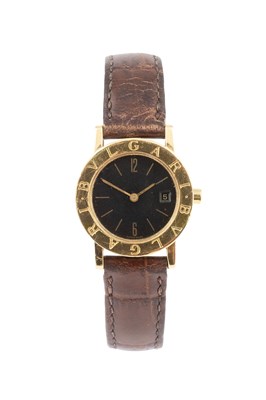 Lot 293 - A lady's wristwatch by Bulgari, the circular...
