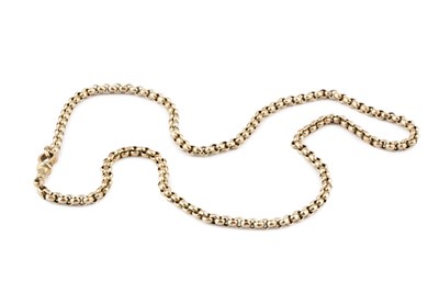Lot 196 - A belcher-link chain, with Albert clasp,...