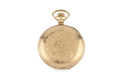 Lot 328 - A hunter fob watch by Elgin, the white enamel...