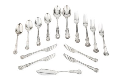 Lot 761 - A matched service of 19th century silver...
