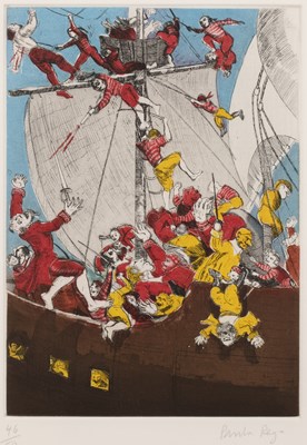 Lot 294 - Paula Rego (1935-2022) Boys fighting pirates...