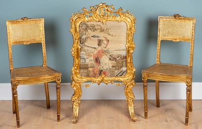 Lot 477 - Three pieces of gold-painted furniture