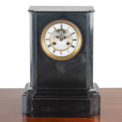 Lot 43 - A 19th century French slate mantel clock by Raingo Frères of Paris