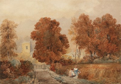 Lot 177 - David Cox (1783-1859) Calstone, Wiltshire,...