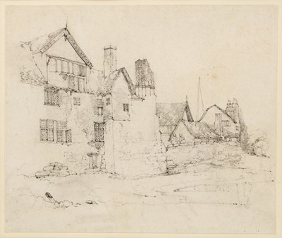Lot 183 - Cornelius Varley (1781-1873) Old houses on a...