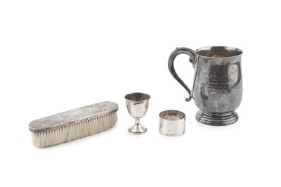 Lot 727 - A silver pint mug, of baluster form with...