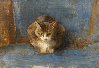 Lot 534 - French School (20th Century) Study of a cat,...
