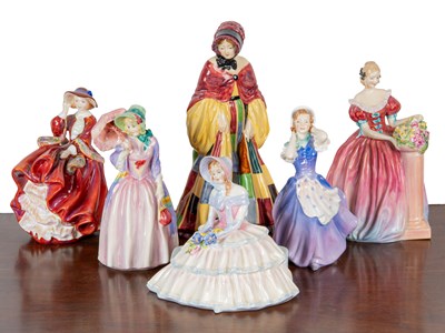 Lot 219 - A collection of six royal Doulton figurines