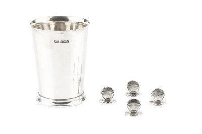 Lot 769 - A silver beaker, of plain tapering form by...