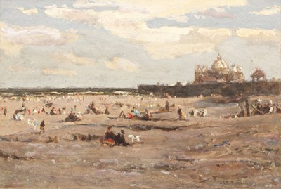 Lot 153 - Albert Ernest Bottomley (1873-1950) Rhyl beach,...