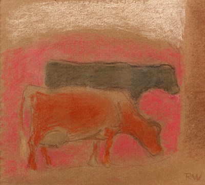 Lot 155 - Rachel Windham (1916-2005) Two cows, signed...