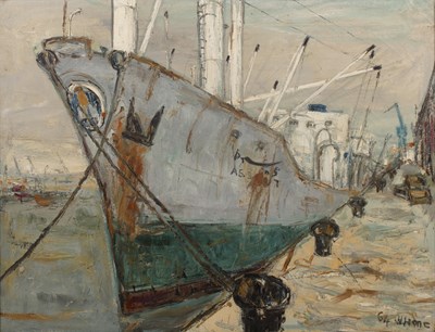 Lot 364 - Herbert Whone (1925-2011) Moored sailing...