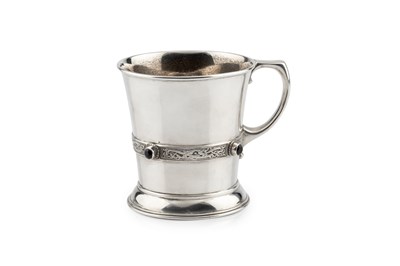 Lot An Irish silver cup, the tapered body with a...