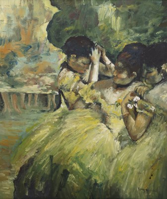 Lot 186 - After Edgar Degas 'Ballerine Gialle', signed...