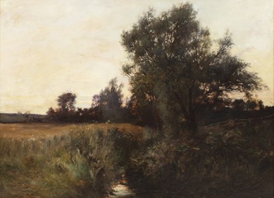 Lot 201 - Joseph Milne (1857/61-1911) A tree-lined field...