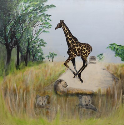 Lot 169 - Eddie Wolfram (b.1940) Giraffe Crossing, 1972...