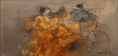 Lot 209 - Olli Joki (b.1943) 'Les Bicyclettes', signed,...