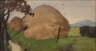 Lot 207 - William Ingles (20th century) Haystacks,...
