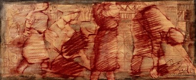 Lot 221 - Saad Ali (b.1953) Abstract figures, signed and...