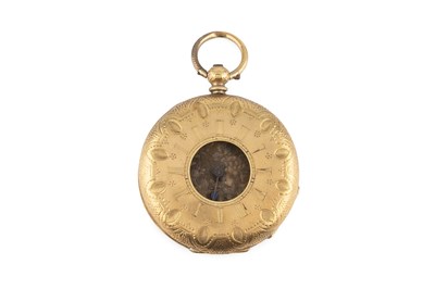 Lot 338 - A half hunter fob watch, the circular gilt...