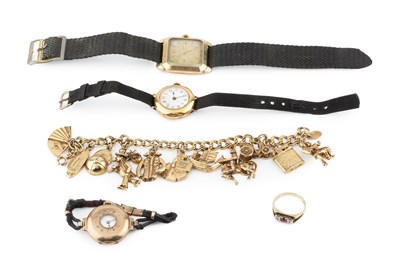 Lot 288 - An 18ct gold cased wristwatch, the circular...