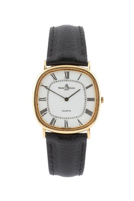 Lot 291 - An 18ct gold cased wristwatch by Baume &...