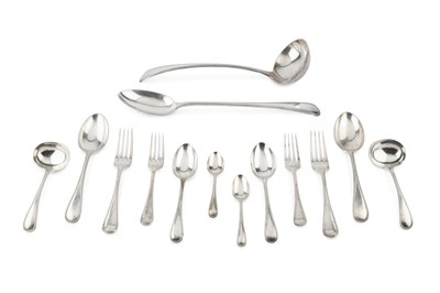 Lot 825 - A service of late Victorian silver bead...