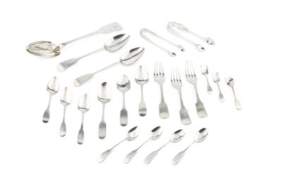 Lot 756 - A William IV Irish silver fiddle pattern...