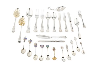 Lot 757 - A quantity of silver flatware, to include a...