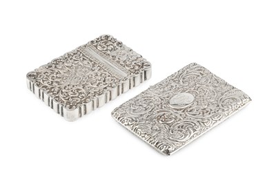 Lot 536 - A late Victorian silver rectangular card case,...