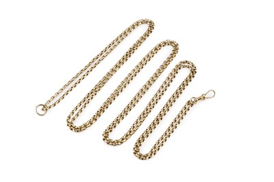 Lot 281 - A belcher-link long chain, with swivel clasp,...