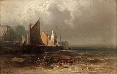 Lot 316 - Mary Sinclair (19th century) Fishing boats on...