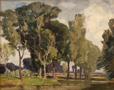 Lot 318 - Harry Watson (1871-1936) Tree by quiet waters,...