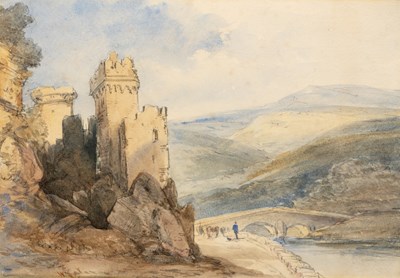 Lot 322 - William Callow (1812-1908) Castle by a river,...