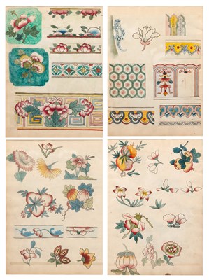 Lot 330 - Manner of Owen Jones Floral designs in the...