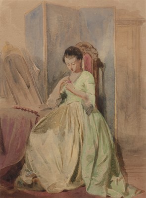 Lot 341 - Attributed to Abraham Solomon (1824-1862) Girl...
