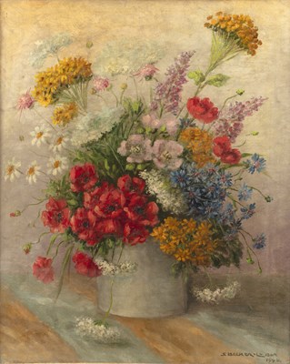 Lot 435 - Sophia Becker Leber (1869-1952) Summer flowers...
