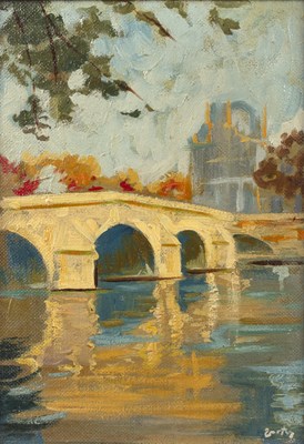 Lot 436 - Akos Zsoter (1895-1983) 'Pont Neuf, Paris',...