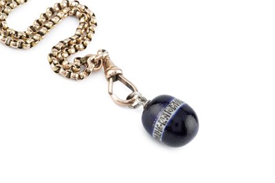 Lot 48 - A belcher-link long chain, with swivel clasp,...