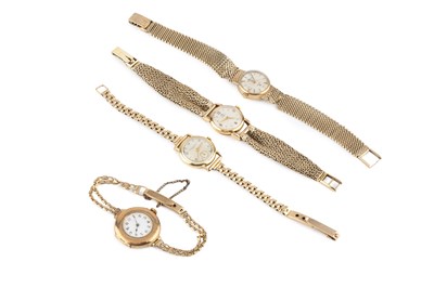 Lot 298 - A 9ct gold lady's 'Ladymatic' bracelet watch...
