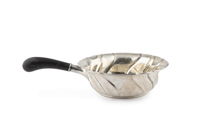 Lot 797 - A Danish silver side handled pan, of wrythen...