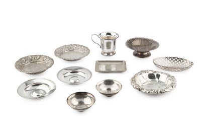 Lot 802 - A collection of silver, comprising a pair of...