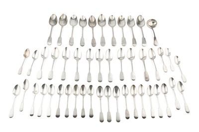 Lot 811 - A matched service of 19th century silver...